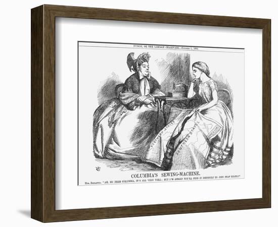 Columbia's Sewing-Machine, 1864-John Tenniel-Framed Giclee Print