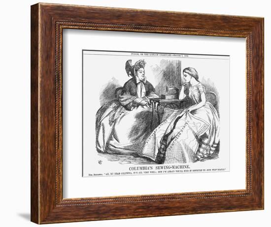 Columbia's Sewing-Machine, 1864-John Tenniel-Framed Giclee Print