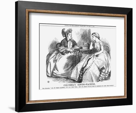 Columbia's Sewing-Machine, 1864-John Tenniel-Framed Giclee Print