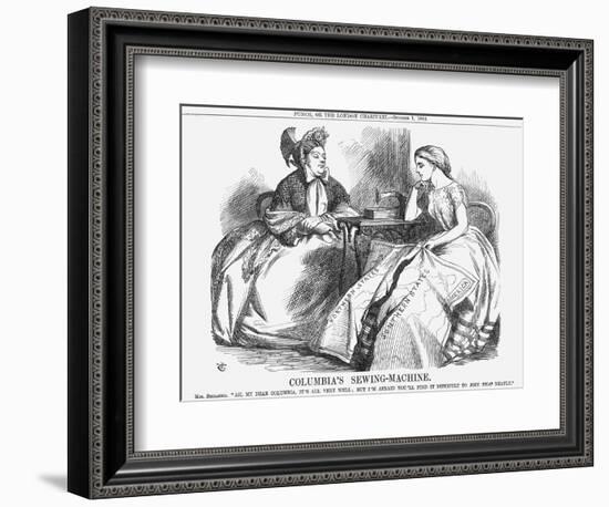 Columbia's Sewing-Machine, 1864-John Tenniel-Framed Giclee Print