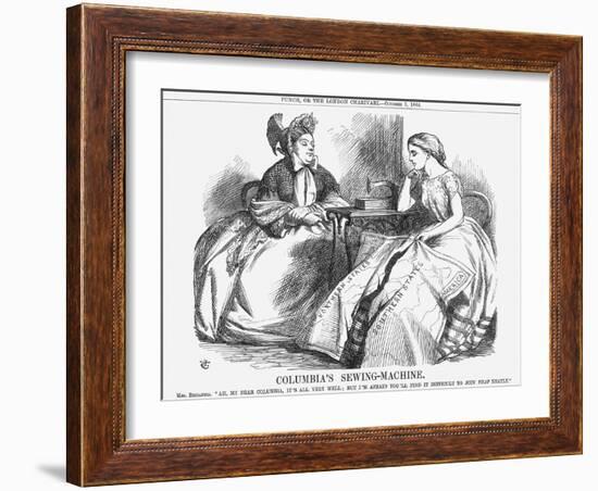 Columbia's Sewing-Machine, 1864-John Tenniel-Framed Giclee Print