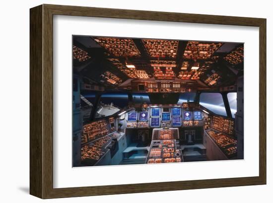 Columbia Space Shuttle Cockpit-null-Framed Art Print