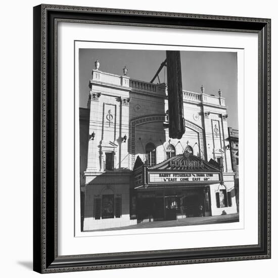 Columbia Theater on Broadway, Showing Barry Fitzgerald and Diana Lynn in "Easy Come Easy Go"-Walker Evans-Framed Photographic Print