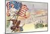 Columbia with Flag on Capitol Hill-null-Mounted Art Print