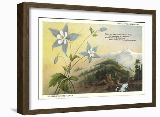 Columbine and Mountain-null-Framed Art Print