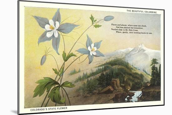 Columbine and Mountain-null-Mounted Art Print