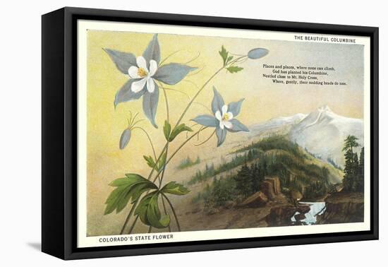 Columbine and Mountain-null-Framed Stretched Canvas