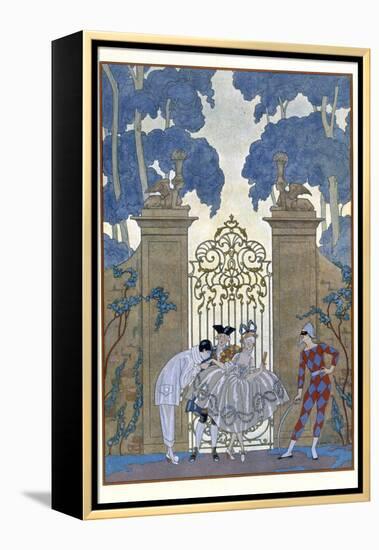 Columbine, Illustration For Fetes Galantes by Paul Verlaine-Georges Barbier-Framed Premier Image Canvas