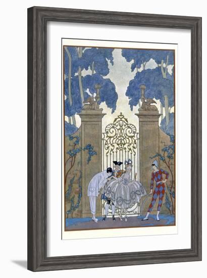 Columbine, Illustration For Fetes Galantes by Paul Verlaine-Georges Barbier-Framed Giclee Print