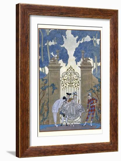 Columbine, Illustration For Fetes Galantes by Paul Verlaine-Georges Barbier-Framed Giclee Print