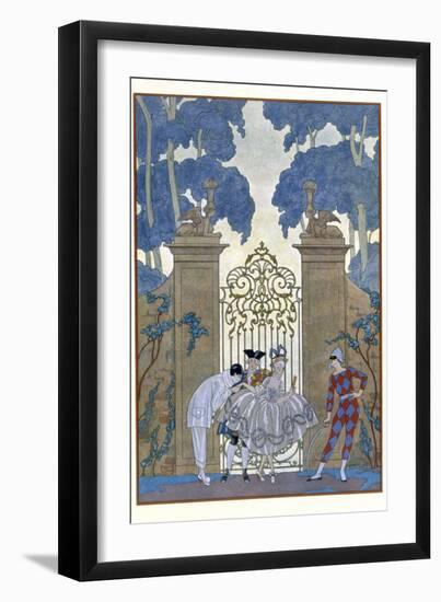 Columbine, Illustration For Fetes Galantes by Paul Verlaine-Georges Barbier-Framed Giclee Print