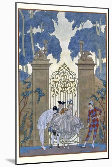 Columbine, Illustration For Fetes Galantes by Paul Verlaine-Georges Barbier-Mounted Giclee Print
