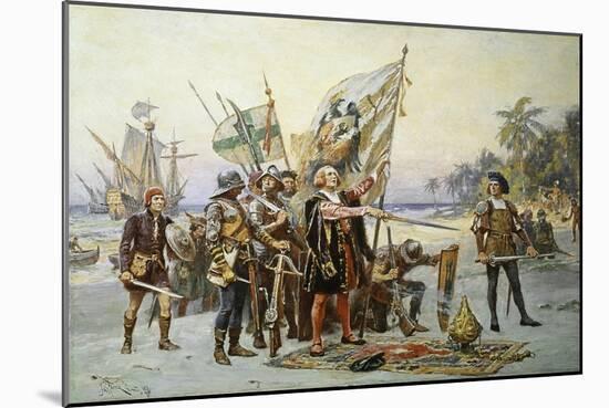 Columbus at San Salvador-Jean Leon Gerome Ferris-Mounted Giclee Print