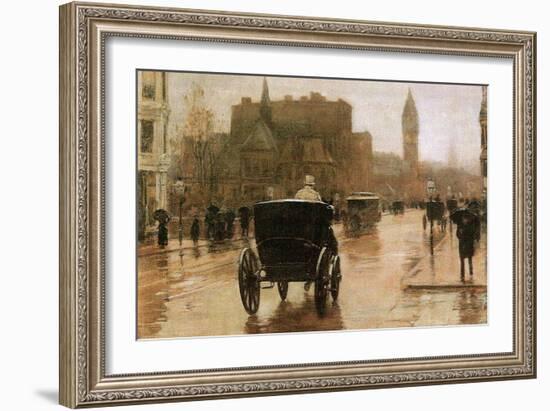 Columbus Avenue-Childe Hassam-Framed Art Print