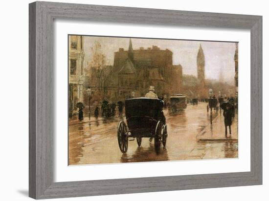 Columbus Avenue-Childe Hassam-Framed Art Print