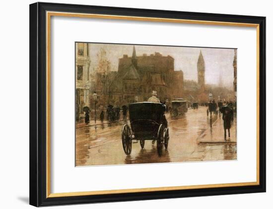 Columbus Avenue-Childe Hassam-Framed Art Print