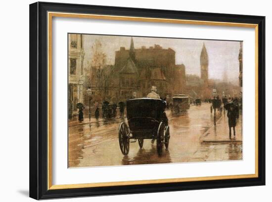 Columbus Avenue-Childe Hassam-Framed Art Print