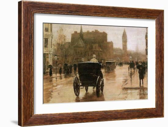 Columbus Avenue-Childe Hassam-Framed Premium Giclee Print