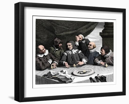 'Columbus breaking the egg', 1753, (1833)-William Hogarth-Framed Giclee Print