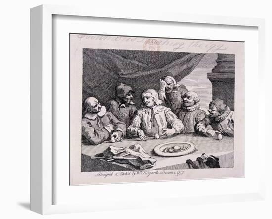 Columbus Breaking the Egg, 1753-William Hogarth-Framed Giclee Print