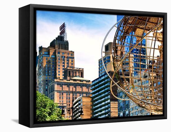 Columbus Circle, Globe Sculpture, 59 Street and Columbus Ave, Essex House Building, New York City-Philippe Hugonnard-Framed Premier Image Canvas