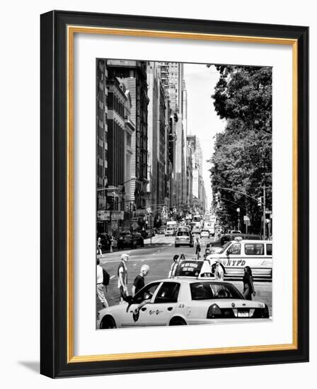 Columbus Circle, Yellow Cab and NYPD Vehicule, Central Park West, Manhattan, New York-Philippe Hugonnard-Framed Photographic Print