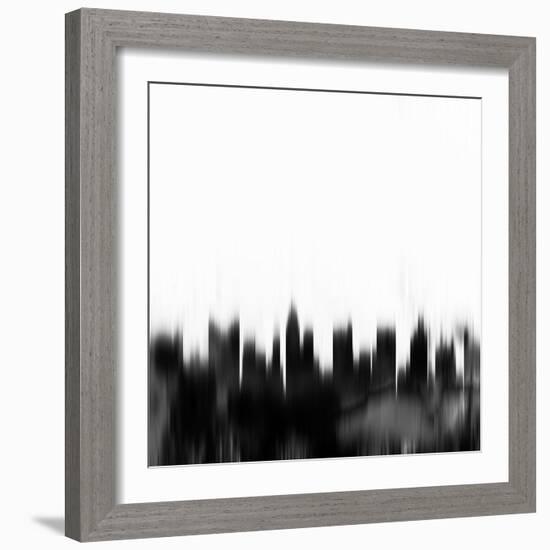 Columbus City Skyline - Black-NaxArt-Framed Art Print