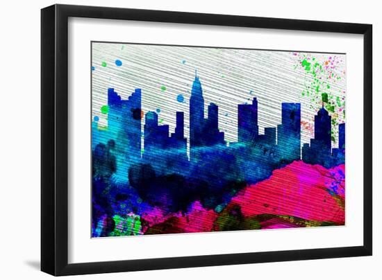 Columbus City Skyline-NaxArt-Framed Art Print