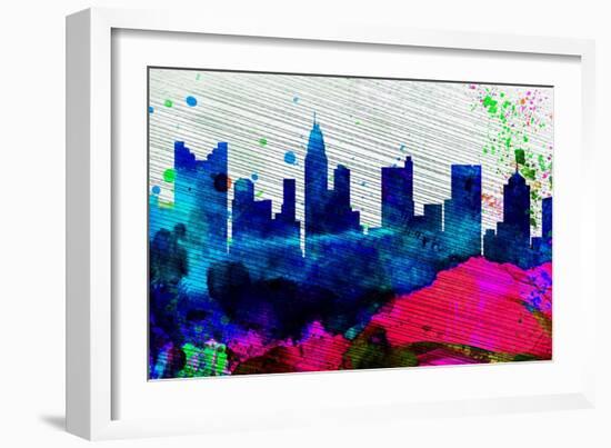 Columbus City Skyline-NaxArt-Framed Art Print