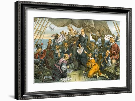 Columbus Cleveland and His Mutinous Crew - This Ship Shall Not Turn Back! 1885-Bernard Gillam-Framed Giclee Print