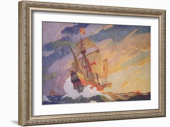 Columbus Crossing the Atlantic, 1927-Newell Convers Wyeth-Framed Giclee Print