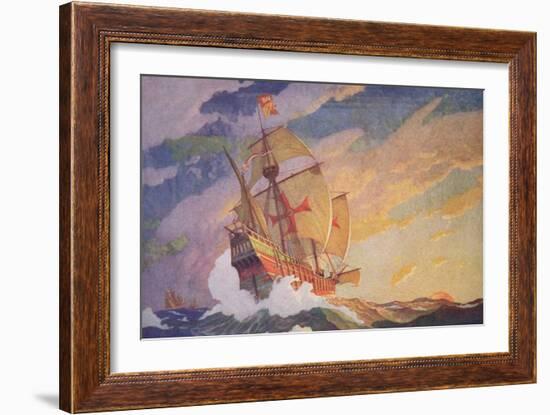 Columbus Crossing the Atlantic, 1927-Newell Convers Wyeth-Framed Giclee Print