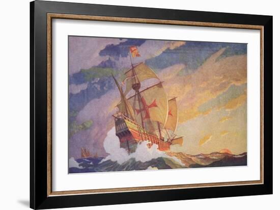 Columbus Crossing the Atlantic, 1927-Newell Convers Wyeth-Framed Giclee Print