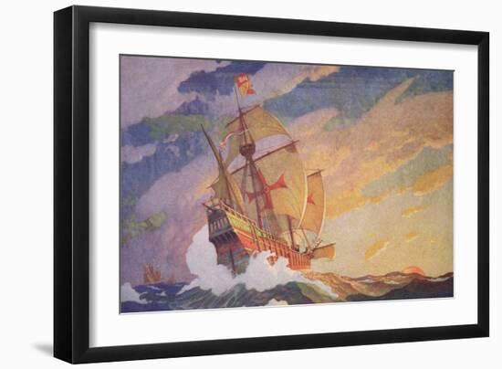 Columbus Crossing the Atlantic, 1927-Newell Convers Wyeth-Framed Giclee Print