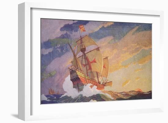 Columbus Crossing the Atlantic, 1927-Newell Convers Wyeth-Framed Giclee Print