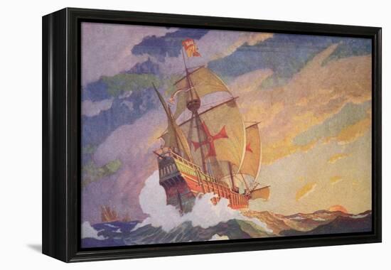 Columbus Crossing the Atlantic, 1927-Newell Convers Wyeth-Framed Premier Image Canvas