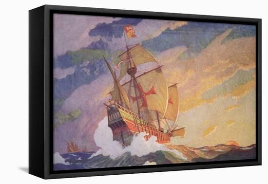 Columbus Crossing the Atlantic, 1927-Newell Convers Wyeth-Framed Premier Image Canvas