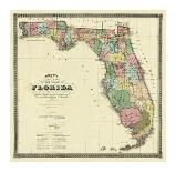 New Map of the State of Florida, c.1870-Columbus Drew-Art Print