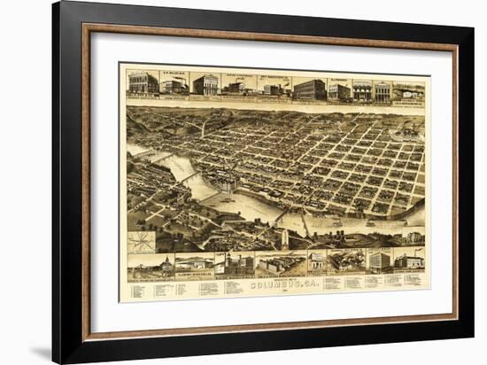 Columbus, Georgia - Panoramic Map-Lantern Press-Framed Art Print