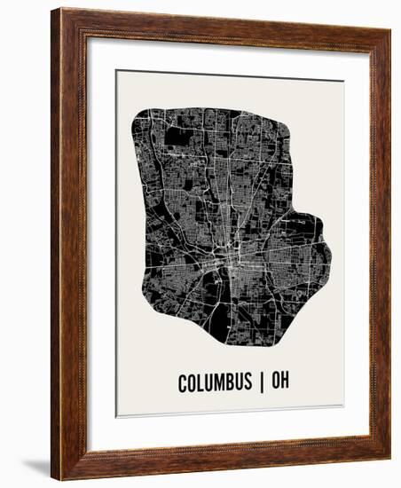Columbus Map Art Print-null-Framed Art Print