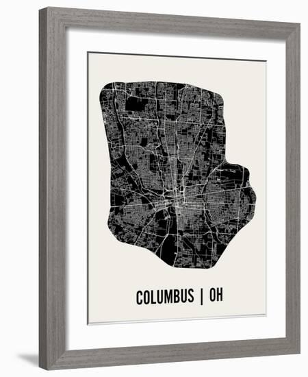 Columbus Map Art Print-null-Framed Art Print