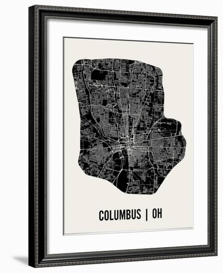 Columbus Map Art Print-null-Framed Art Print