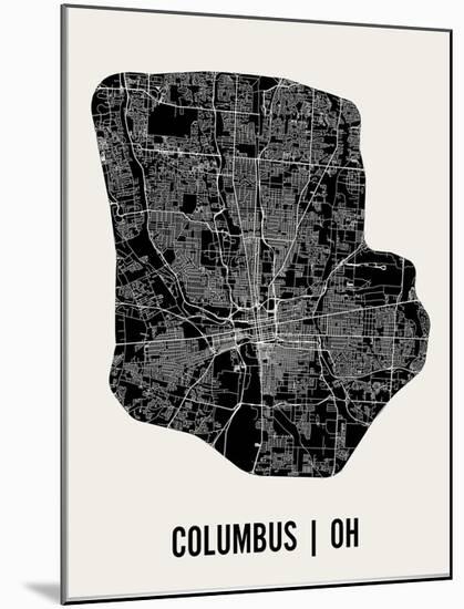 Columbus Map Art Print-null-Mounted Art Print