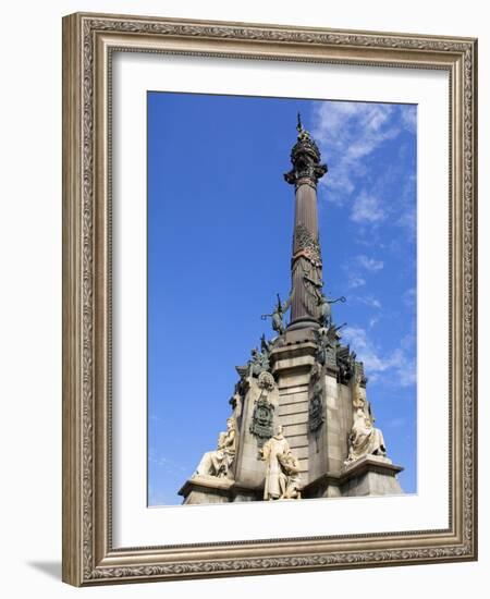 Columbus Monument in Port Vell, Barcelona, Catalonia, Spain, Europe-Richard Cummins-Framed Photographic Print