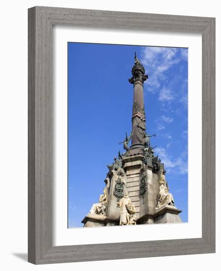 Columbus Monument in Port Vell, Barcelona, Catalonia, Spain, Europe-Richard Cummins-Framed Photographic Print