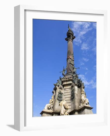 Columbus Monument in Port Vell, Barcelona, Catalonia, Spain, Europe-Richard Cummins-Framed Photographic Print