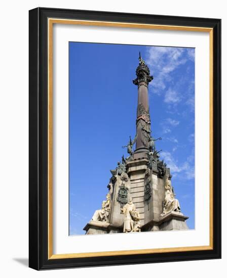 Columbus Monument in Port Vell, Barcelona, Catalonia, Spain, Europe-Richard Cummins-Framed Photographic Print