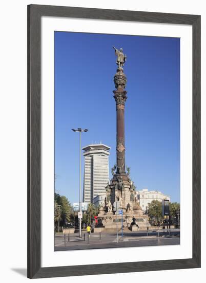 Columbus Monument (Monument a Colom), Placa del Portal de la Pau, Barcelona, Catalonia, Spain, Euro-Markus Lange-Framed Photographic Print