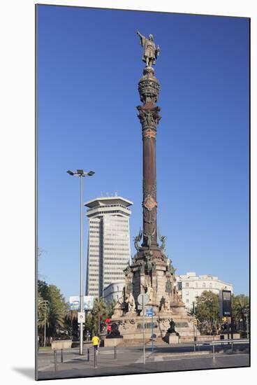 Columbus Monument (Monument a Colom), Placa del Portal de la Pau, Barcelona, Catalonia, Spain, Euro-Markus Lange-Mounted Photographic Print