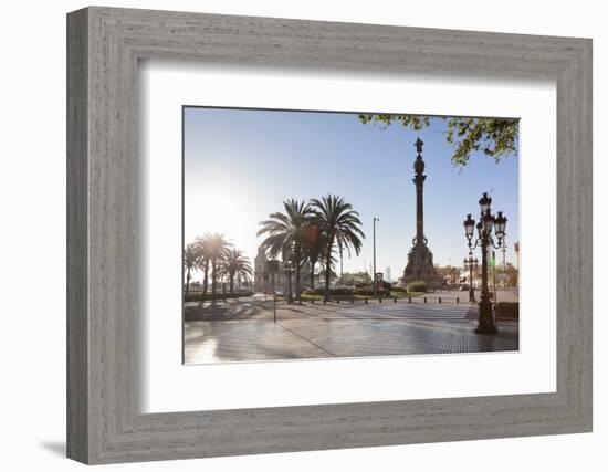 Columbus Monument (Monument a Colom), Placa del Portal de la Pau, Barcelona, Catalonia, Spain, Euro-Markus Lange-Framed Photographic Print